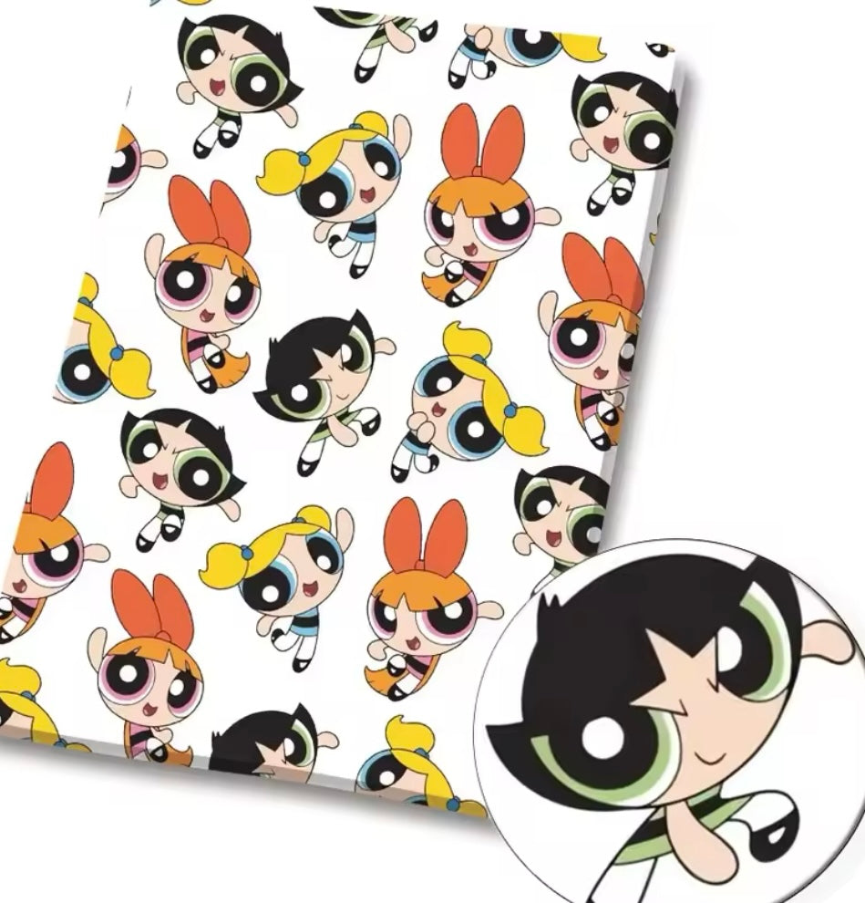 Powerpuff Girls polyCotton Fabric Half Yard (18” x 55”)