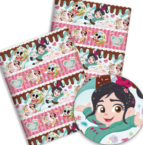 Vanellope and friends polyCotton Fabric Half Yard (18” x 55”)