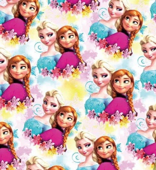 Disney Frozen Princess Anna Elsa Olaf Polycotton Fabric - Half Yard (18” x 55”) 37563