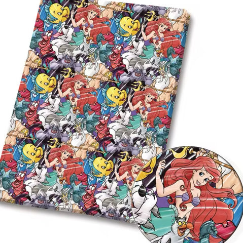 Little Mermaid polyCotton Fabric Half Yard (18” x 55”)