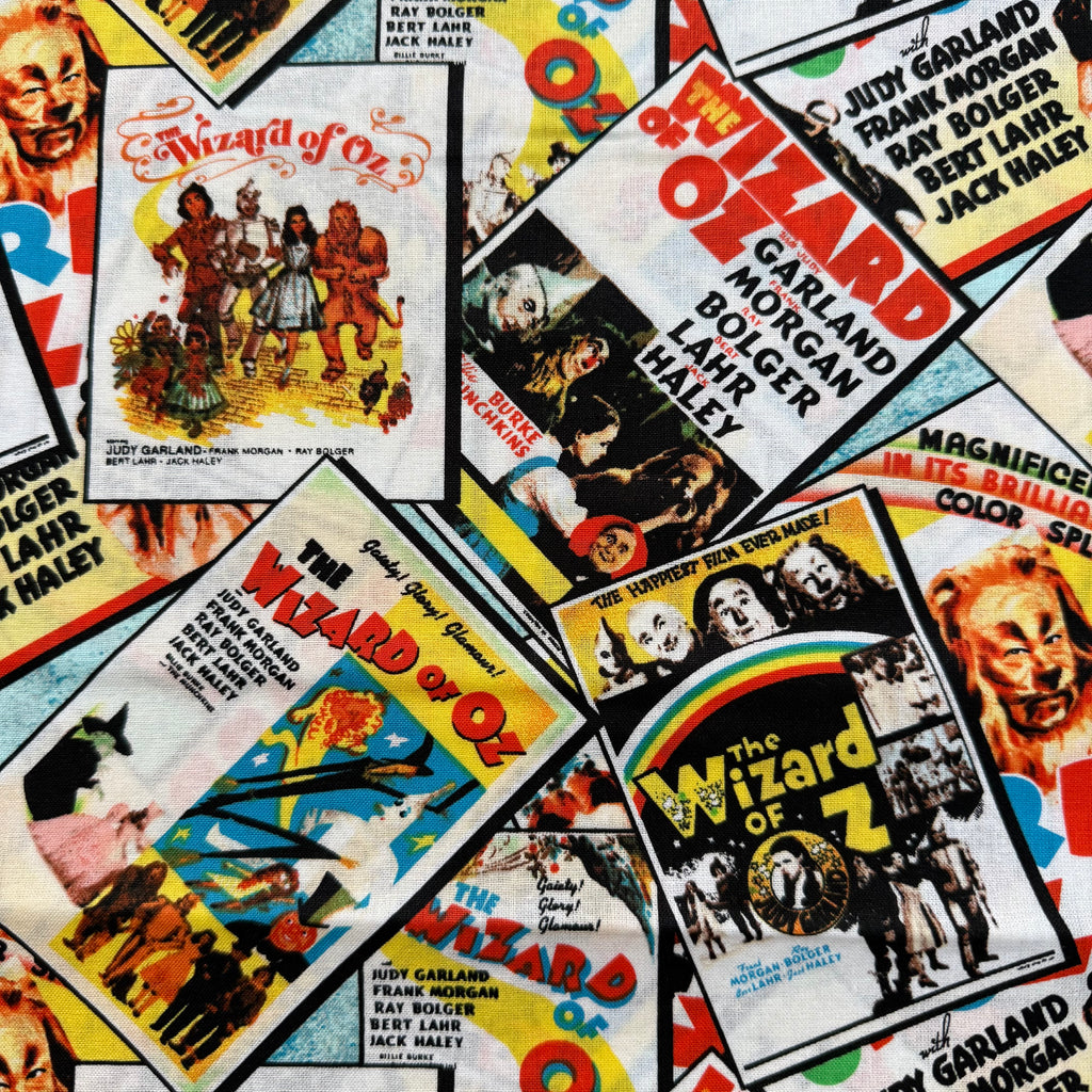 Wizard of Oz Movie Covers Cotton Fabric - Half Yard (18” x 55”)