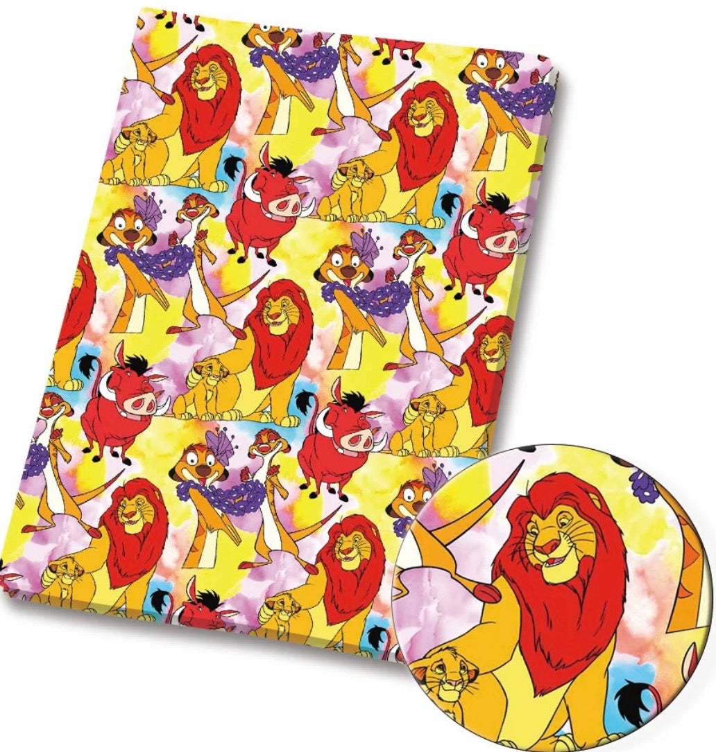 Disney Lion King Simba Polycotton Fabric - Half Yard (18” x 55”) 37544