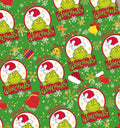 Dr Seuss Grinch character Christmas Polycotton Fabric - Half Yard (18” x 55”)14275