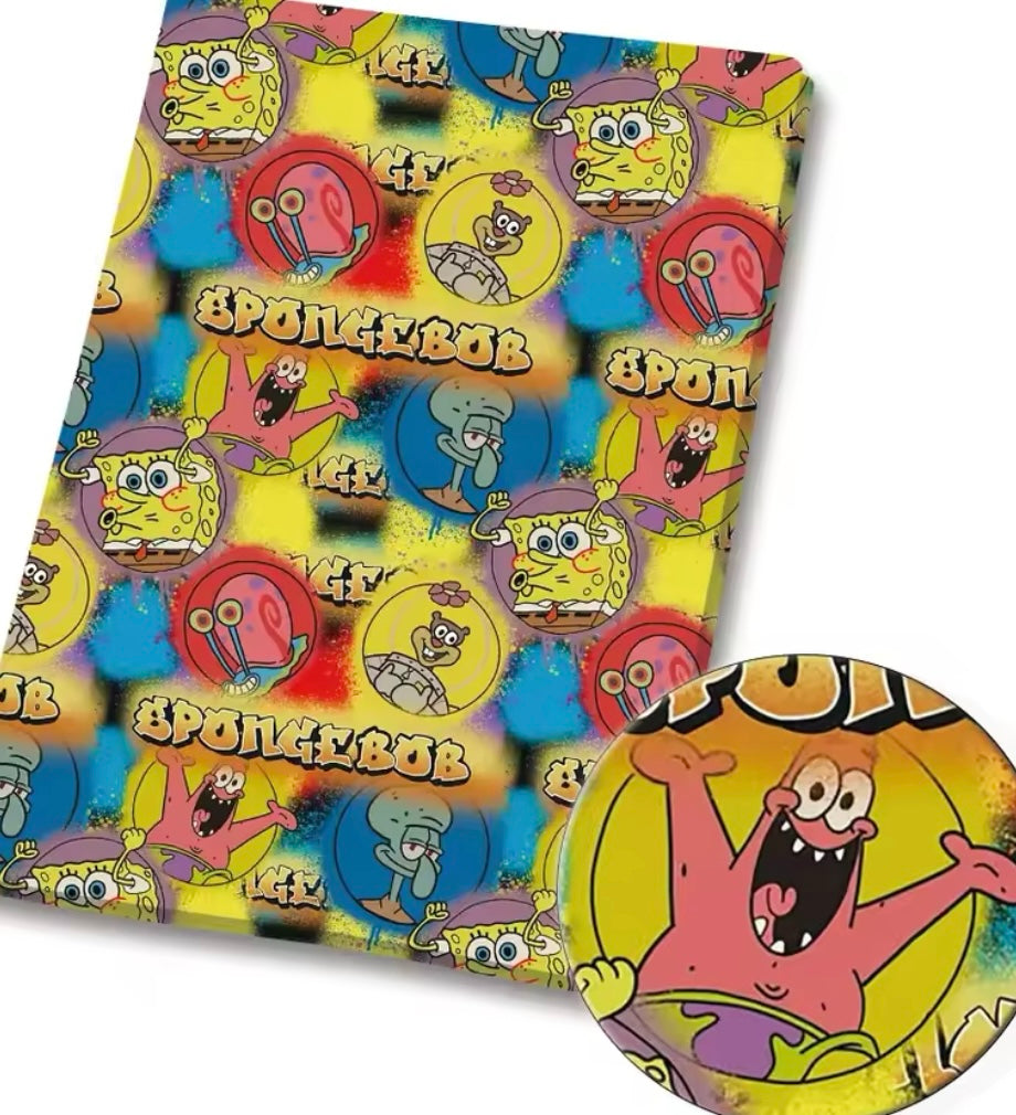 Spongebob polyCotton Fabric Half Yard (18” x 55”)