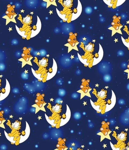 Retro 1980s Garfield Cartoon cat polyCotton Fabric - Half Yard (18” x 55”) 10368