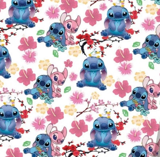 Disney Stitch Angel Scrump Alien character Polycotton Fabric - Half Yard (18” x 55”) 82896