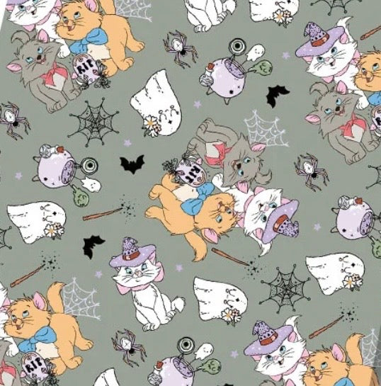 Disney Aristocats Marie cat character Halloween Polycotton Fabric - Half Yard (18” x 55”) 82136