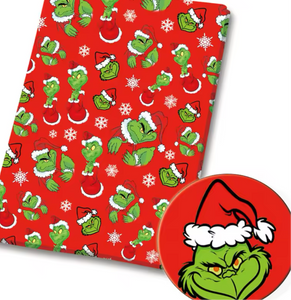grinch polyCotton Fabric Half Yard (18” x 55”)
