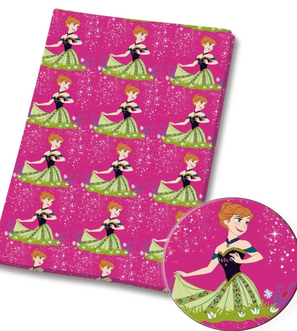 Disney Frozen Princess Anna Polycotton Fabric - Half Yard (18” x 55”) 80177
