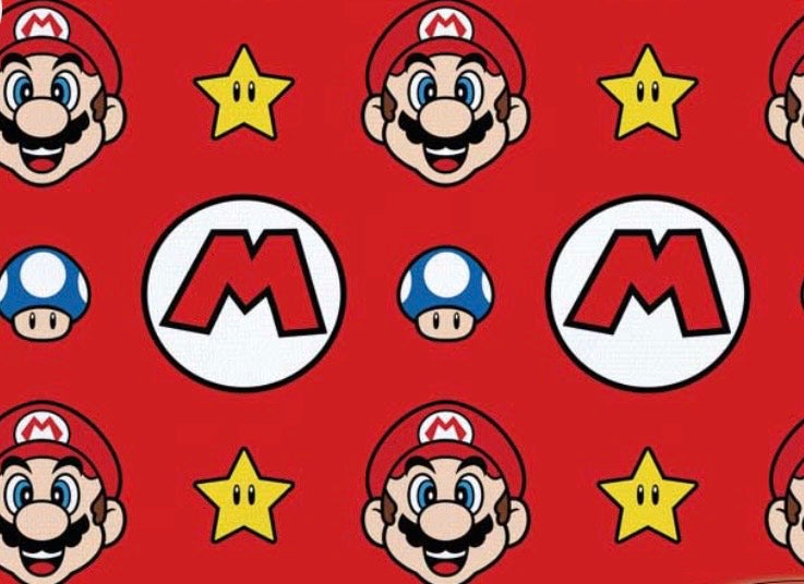 Super Mario game Polycotton Fabric - Half Yard (18” x 55”) 34450