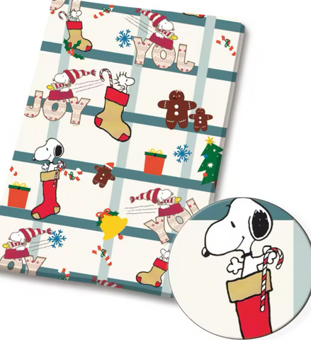 Snoopy Christmas polyCotton Fabric Half Yard (18” x 55”)