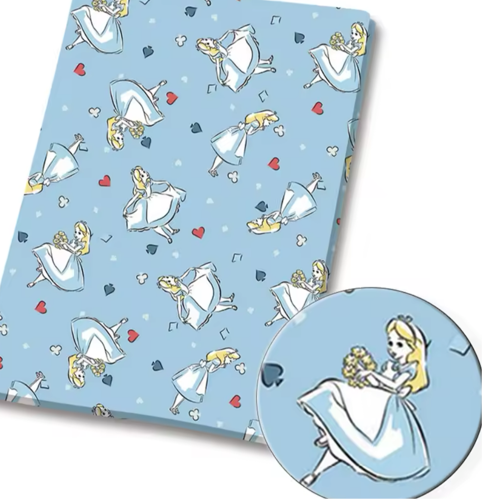 Alice in Wonderland polyCotton Fabric Half Yard (18” x 55”)