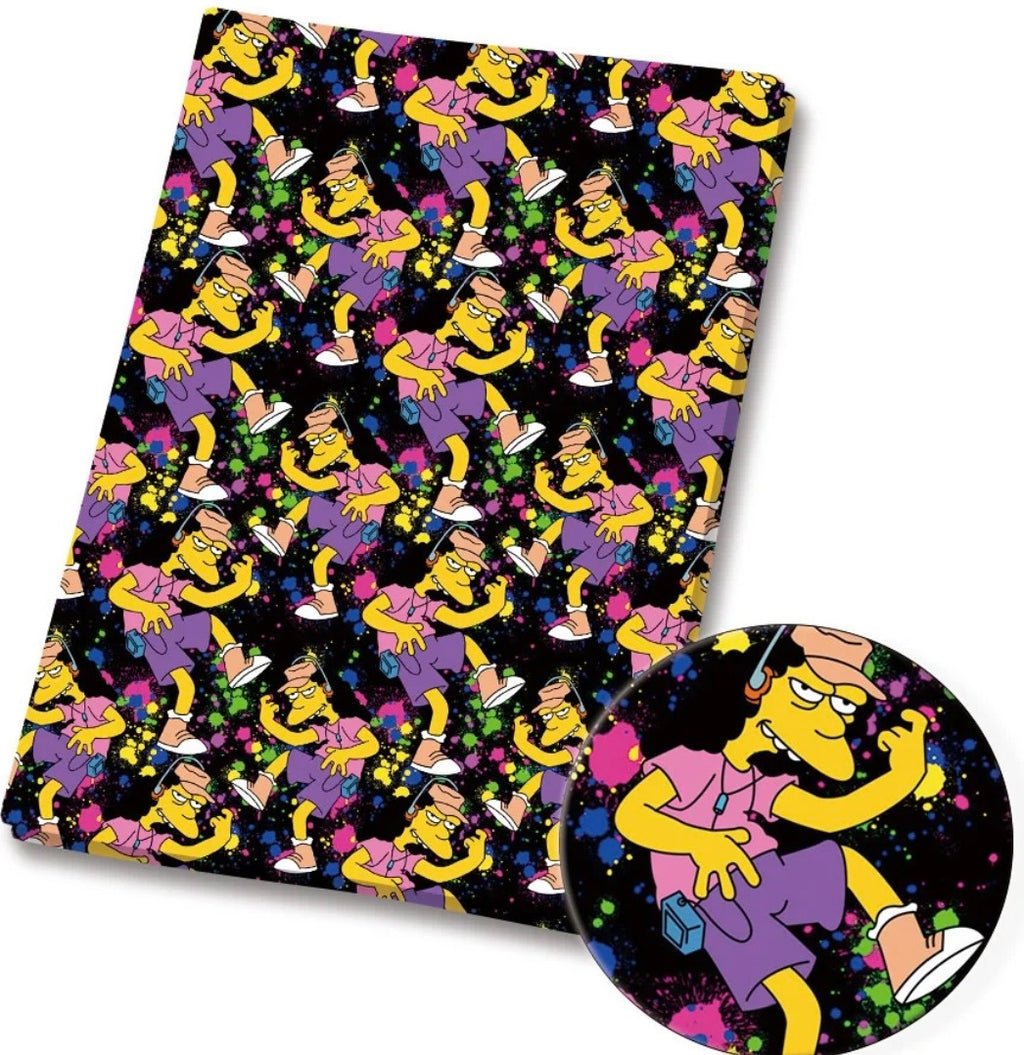 The Simpsons Otto Cartoon Character Polycotton Fabric - Half Yard (18” x 55”) 42068