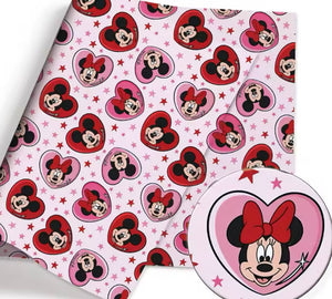 Minnie Mouse Hearts polyCotton Fabric Half Yard (18” x 55”)