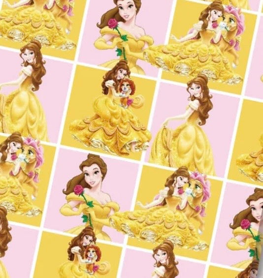 Disney Princess Belle Beauty and the Beast Polycotton Fabric - Half Yard (18” x 55”) 80167