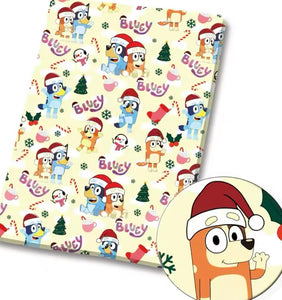 Bluey Christmas polyCotton Fabric Half Yard (18” x 55”)