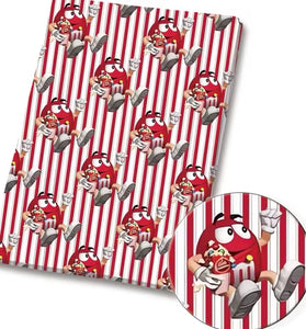 M & M’s Red polyCotton Fabric Half Yard (18” x 55”)