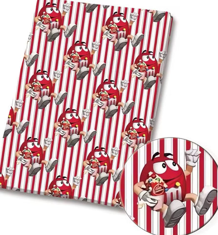 M & M’s Red polyCotton Fabric Half Yard (18” x 55”)