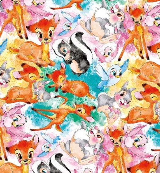 Disney Bambi Thumper Deer character Polycotton Fabric - Half Yard (18” x 55”) 36699
