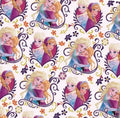 Disney Frozen Princess Anna Elsa Olaf Polycotton Fabric - Half Yard (18” x 55”) 80179