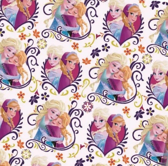 Disney Frozen Princess Anna Elsa Olaf Polycotton Fabric - Half Yard (18” x 55”) 80179