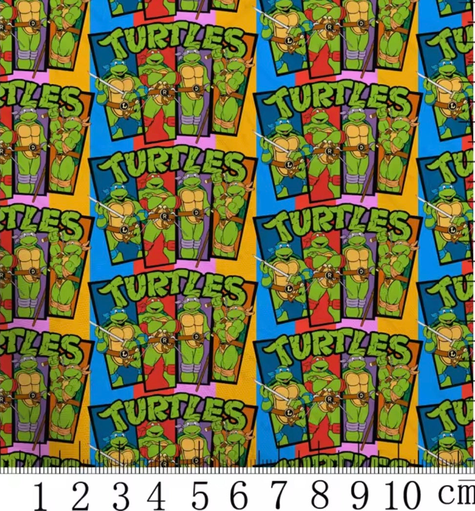 Teenage Turtles PolyCotton Fabric Half Yard (18” x 55”)