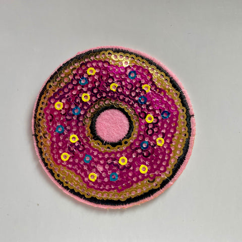 Sequin Donut Embroidered Patch