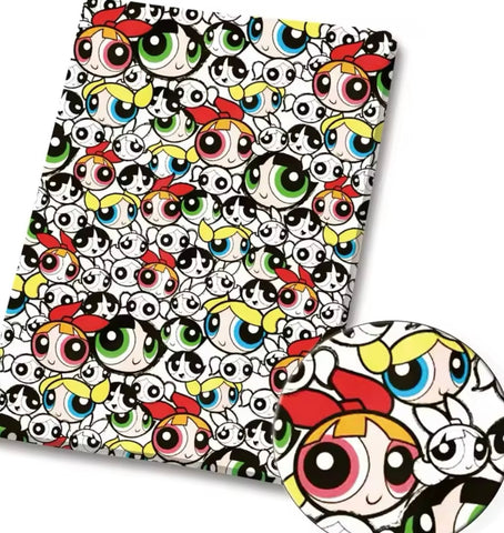 Powerpuff Girls polyCotton Fabric Half Yard (18” x 55”)