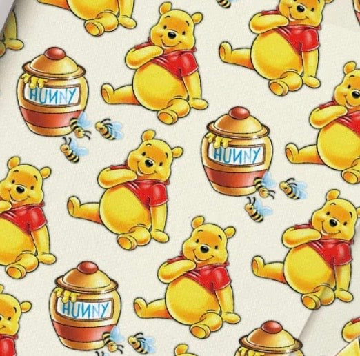 Disney Winnie the Pooh Bear Polycotton Fabric - Half Yard (18” x 55”) 37410