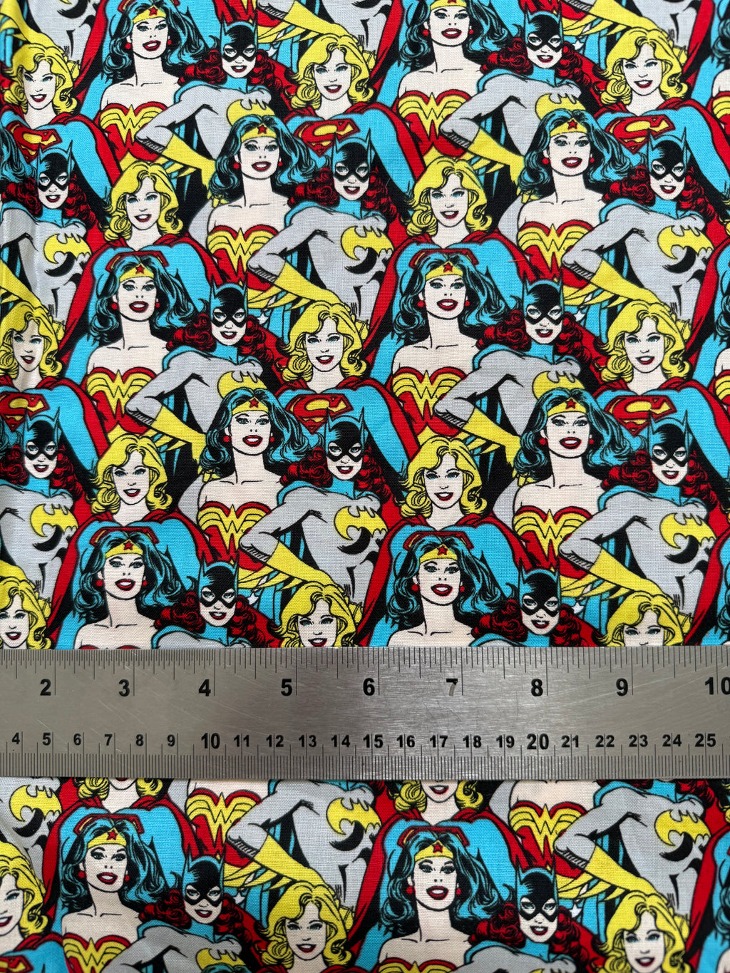 DC Comics Wonder Woman Supergirl Cotton Fabric - Half Yard (18” x 55”)