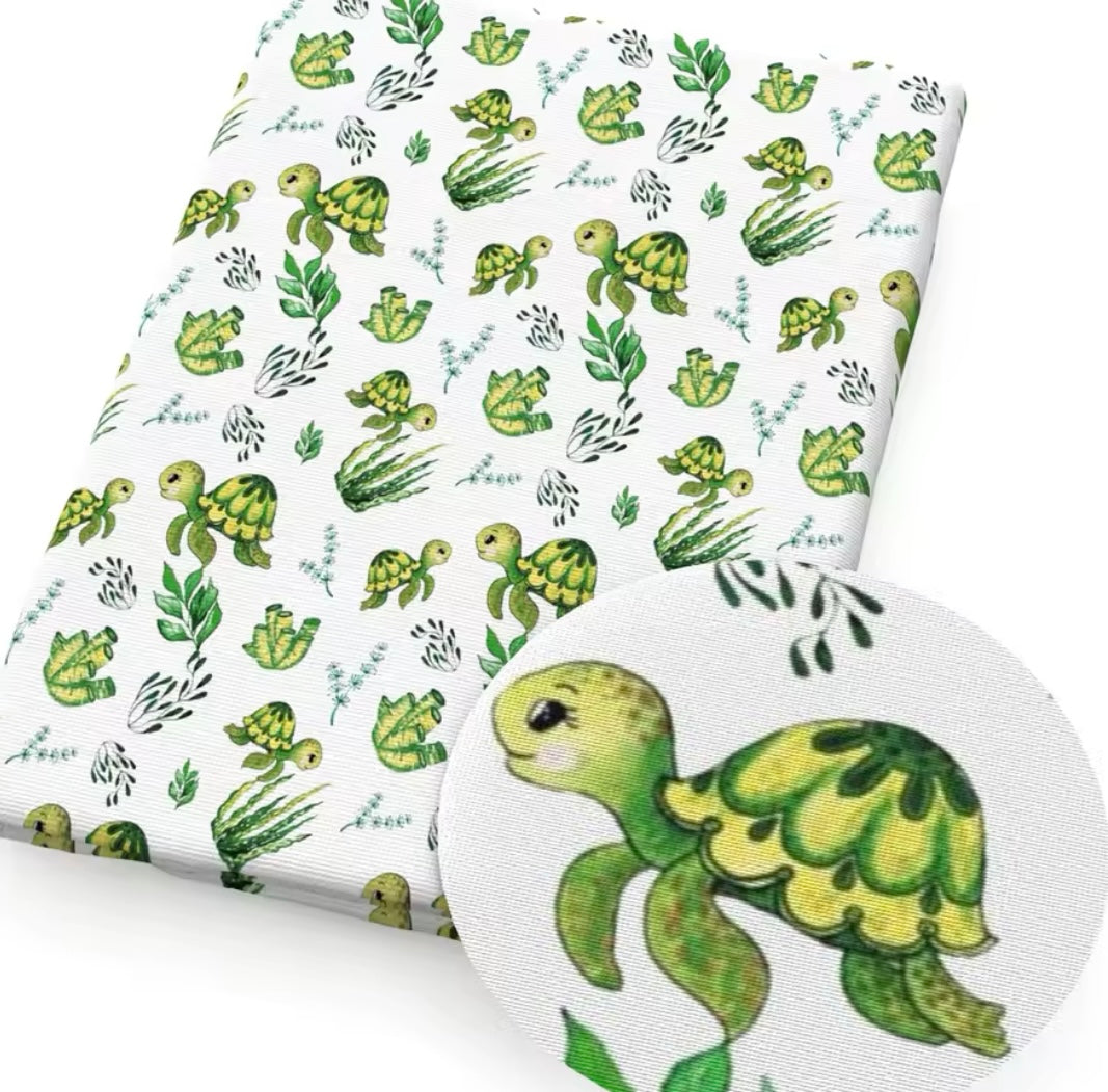 Sea Turtles polyCotton Fabric Half Yard (18” x 55”)