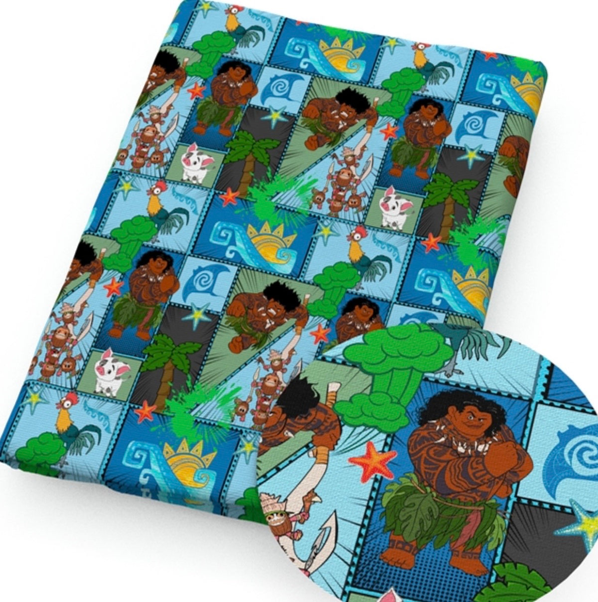 Disney Moana Maui Pua Hei Hei Polycotton Fabric - Half Yard (18” x 55”) 1238847