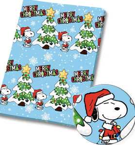 Snoopy Christmas polyCotton Fabric Half Yard (18” x 55”)