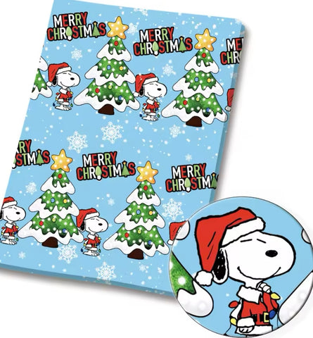 Snoopy Christmas polyCotton Fabric Half Yard (18” x 55”)