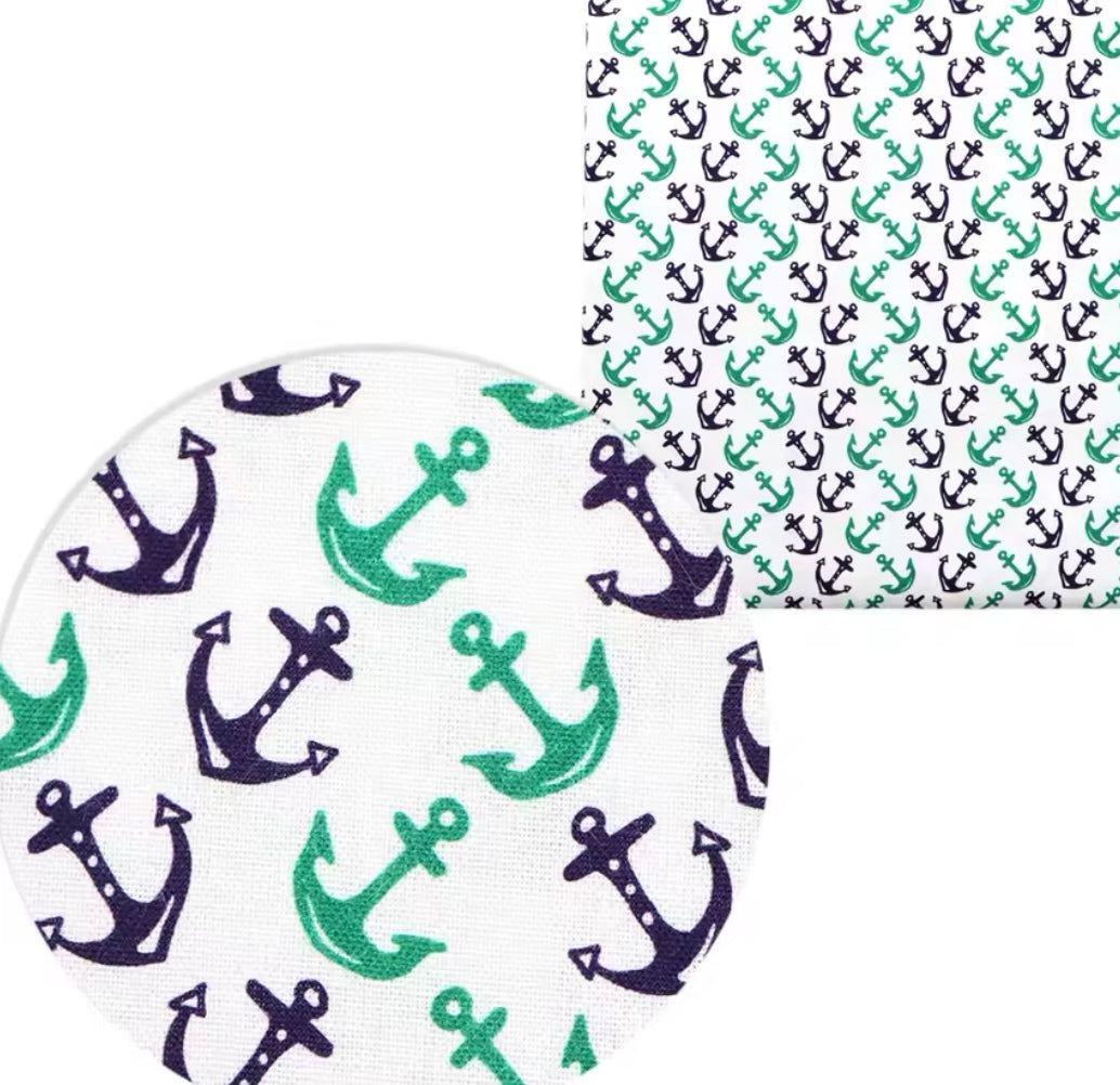 Ship Anchors polyCotton Fabric Half Yard (18” x 55”)