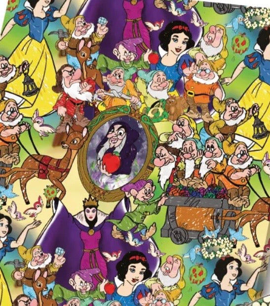 Disney Princess Snow White Seven Dwarfs Polycotton Fabric - Half Yard (18” x 55”) 81504