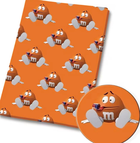 M & M’s Orange polyCotton Fabric Half Yard (18” x 55”)