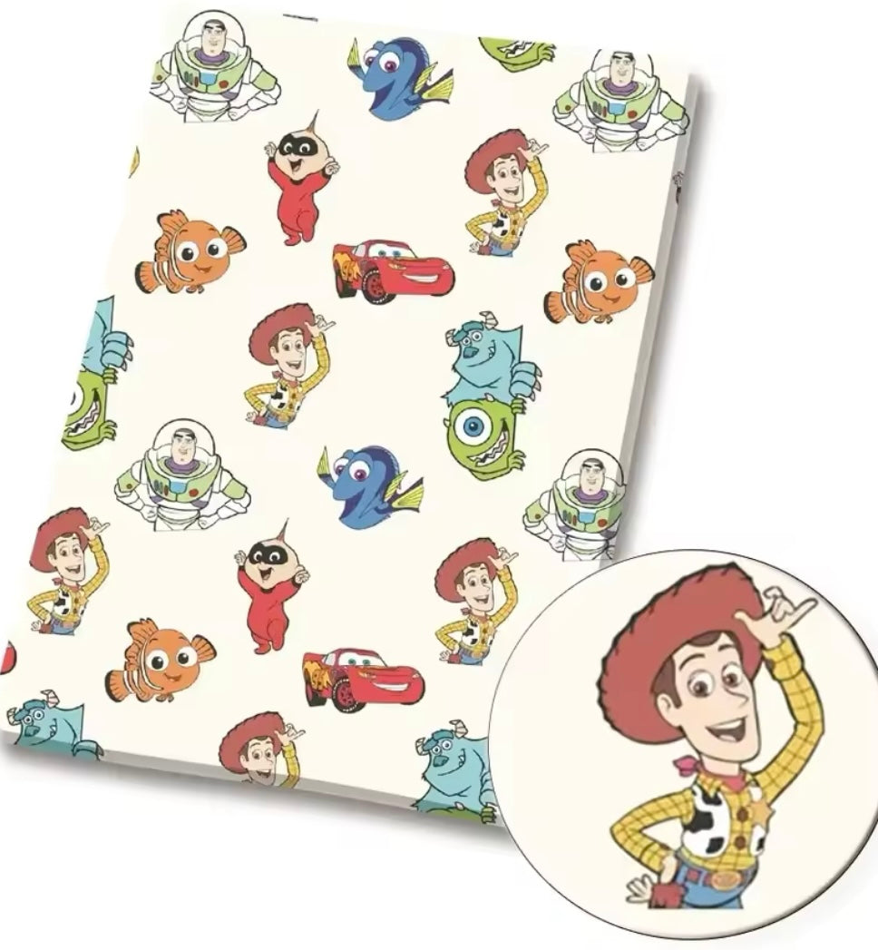 Pixar Characters polyCotton Fabric Half Yard (18” x 55”)