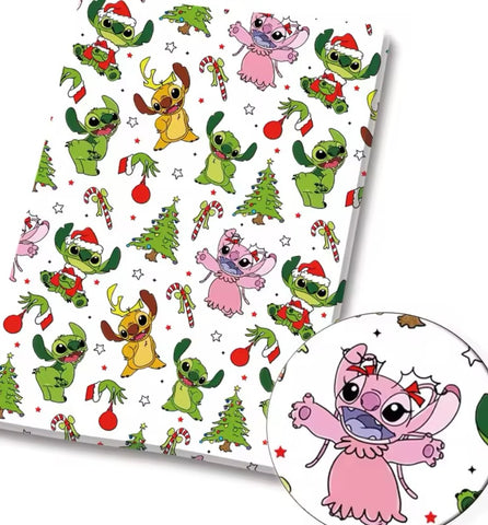 Stitch and Angel Christmas polyCotton Fabric Half Yard (18” x 55”)