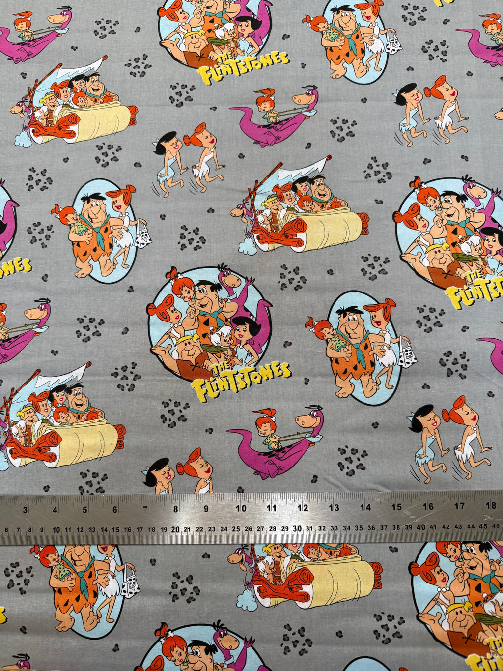 The Flintstones Cotton Fabric - Half Yard (18” x 55”)