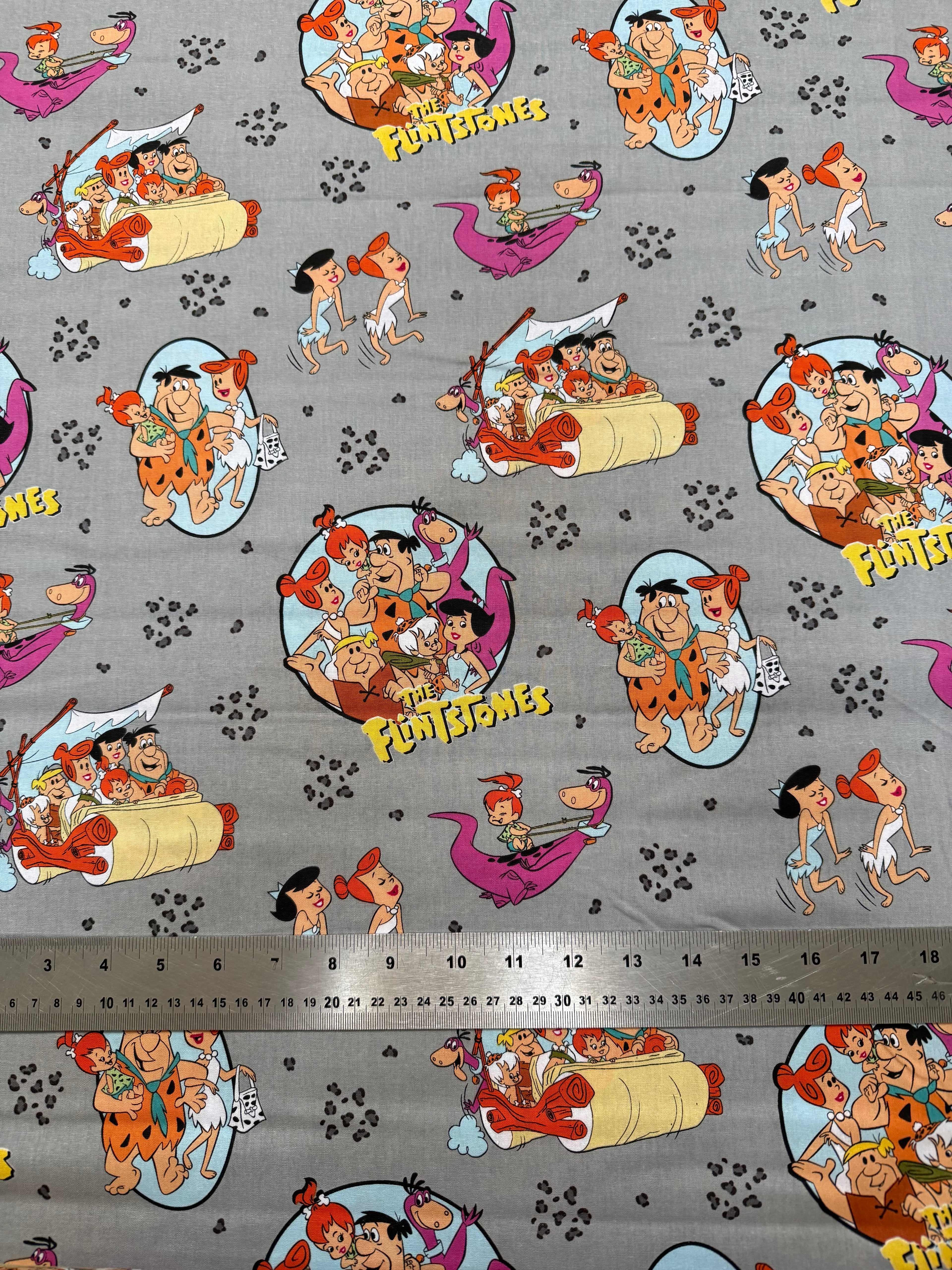 The Flintstones Cotton Fabric - Half Yard (18” x 55”)