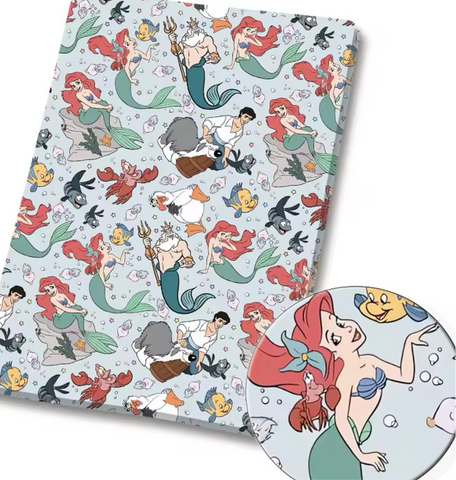 Little Mermaid polyCotton Fabric Half Yard (18” x 55”)