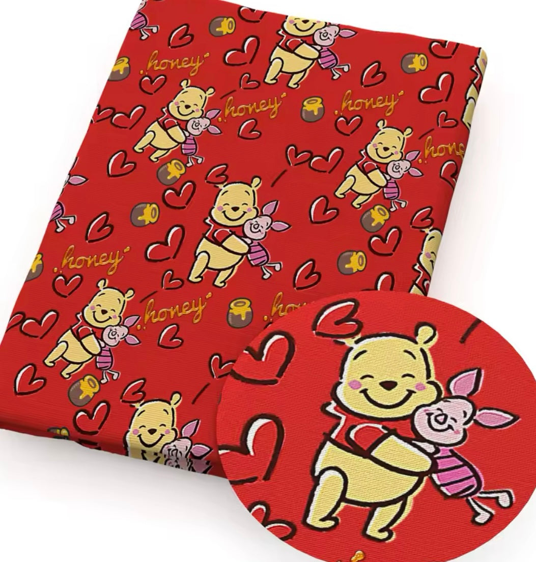 Winnie and Piglet polyCotton Fabric Half Yard (18” x 55”)