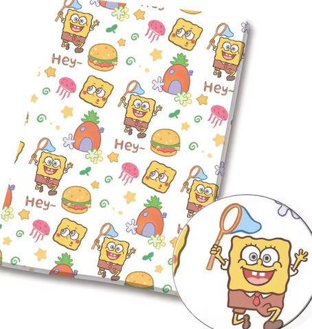 Spongebob polyCotton Fabric Half Yard (18” x 55”)