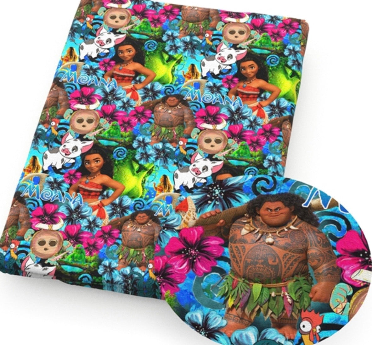 Disney Princess Moana Maui Polycotton Fabric - Half Yard (18” x 55”) 1247551