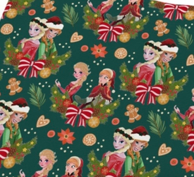 Disney Frozen Princess Anna Elsa Christmas Polycotton Fabric - Half Yard (18” x 55”) 1200822