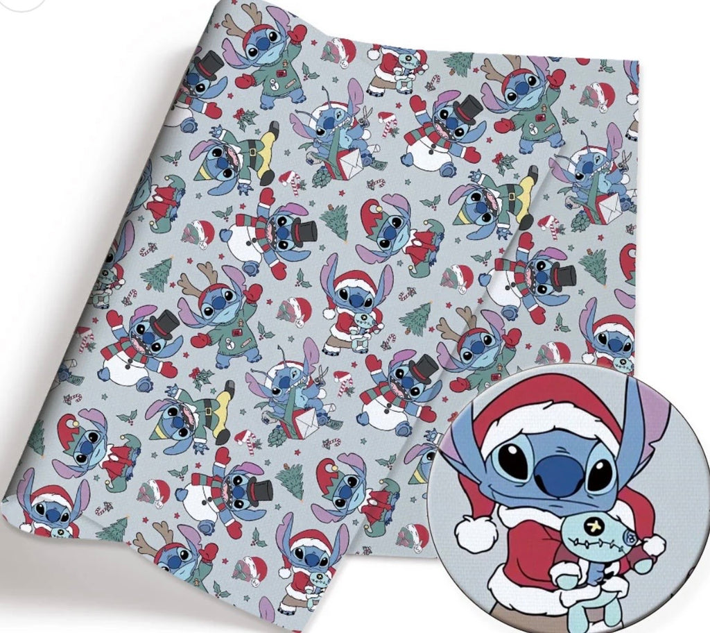 Disney Stitch Alien Christmas Polycotton fabric - Half Yard (18” x 55”) 44266