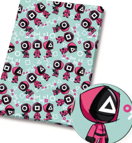 Squid Game polyCotton Fabric Half Yard (18” x 55”)