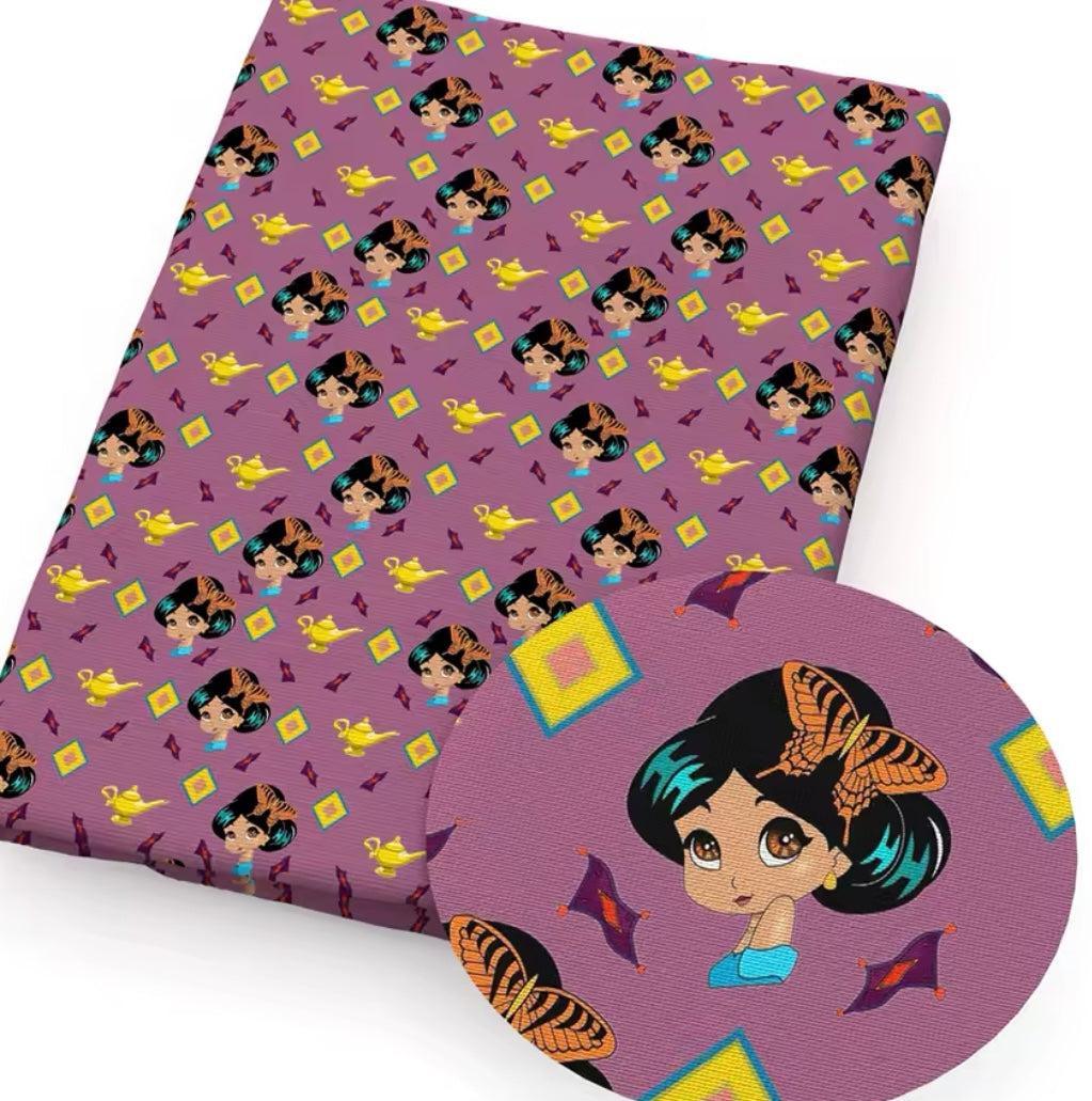 Princess Jasmine Cotton Fabric Half Yard (18” x 55”)