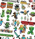 Minecraft Pixel Blocks game Creeper Character Polycotton Fabric - Half Yard (18” x 55”) 97244